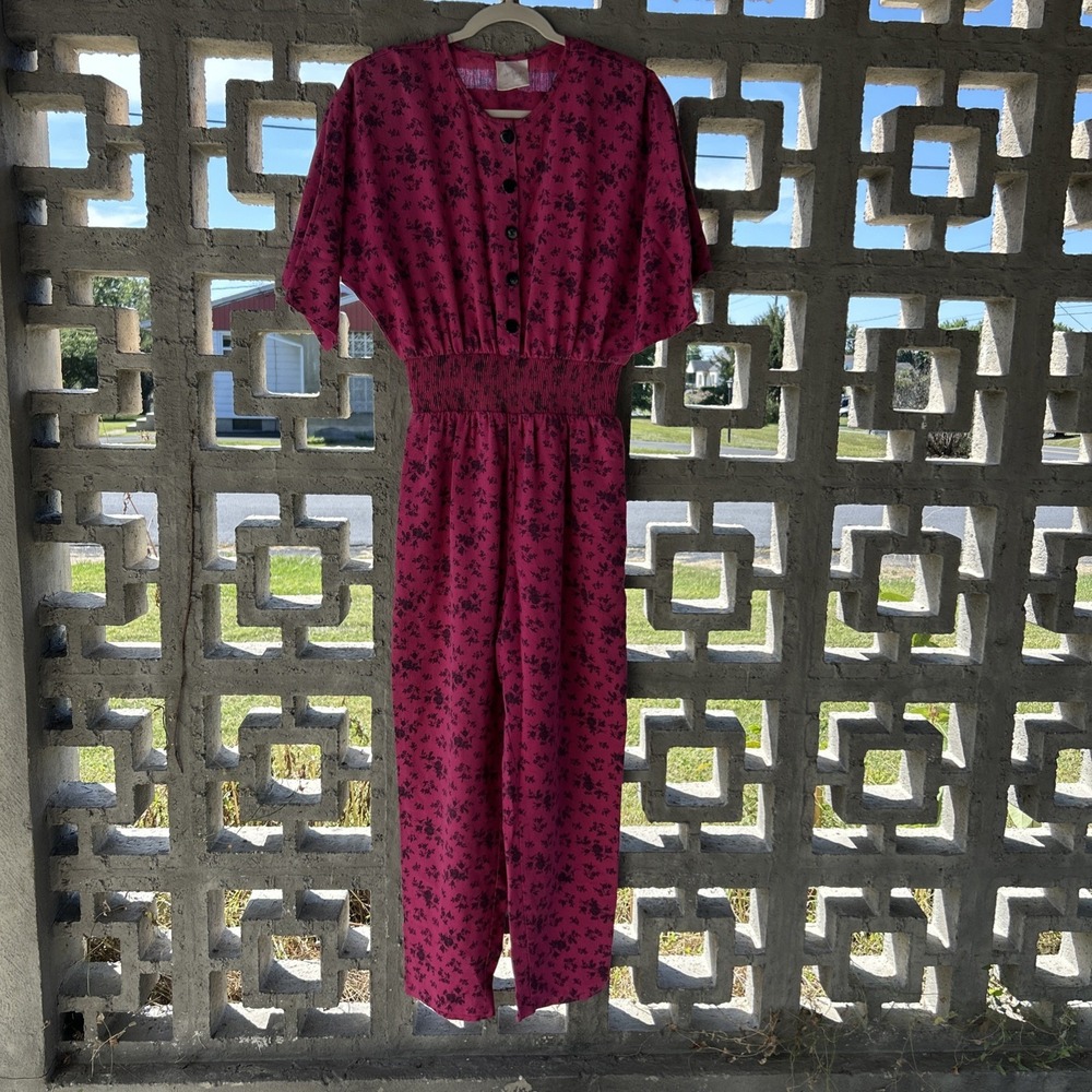 Vintage Robin Gayle Jumpsuit Pantsuit Cottage Core Women's Sz 5 Made in USA 80s